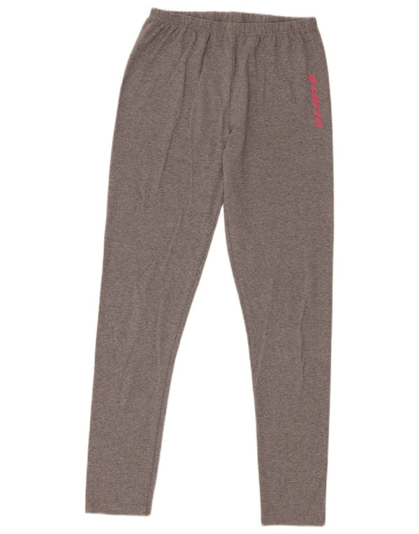 Leggings gráficas femininas Lotto UK 12 algodão cinza médio