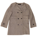 Casaco feminino Zara com peito duplo Reino Unido 14 lã cinza médio