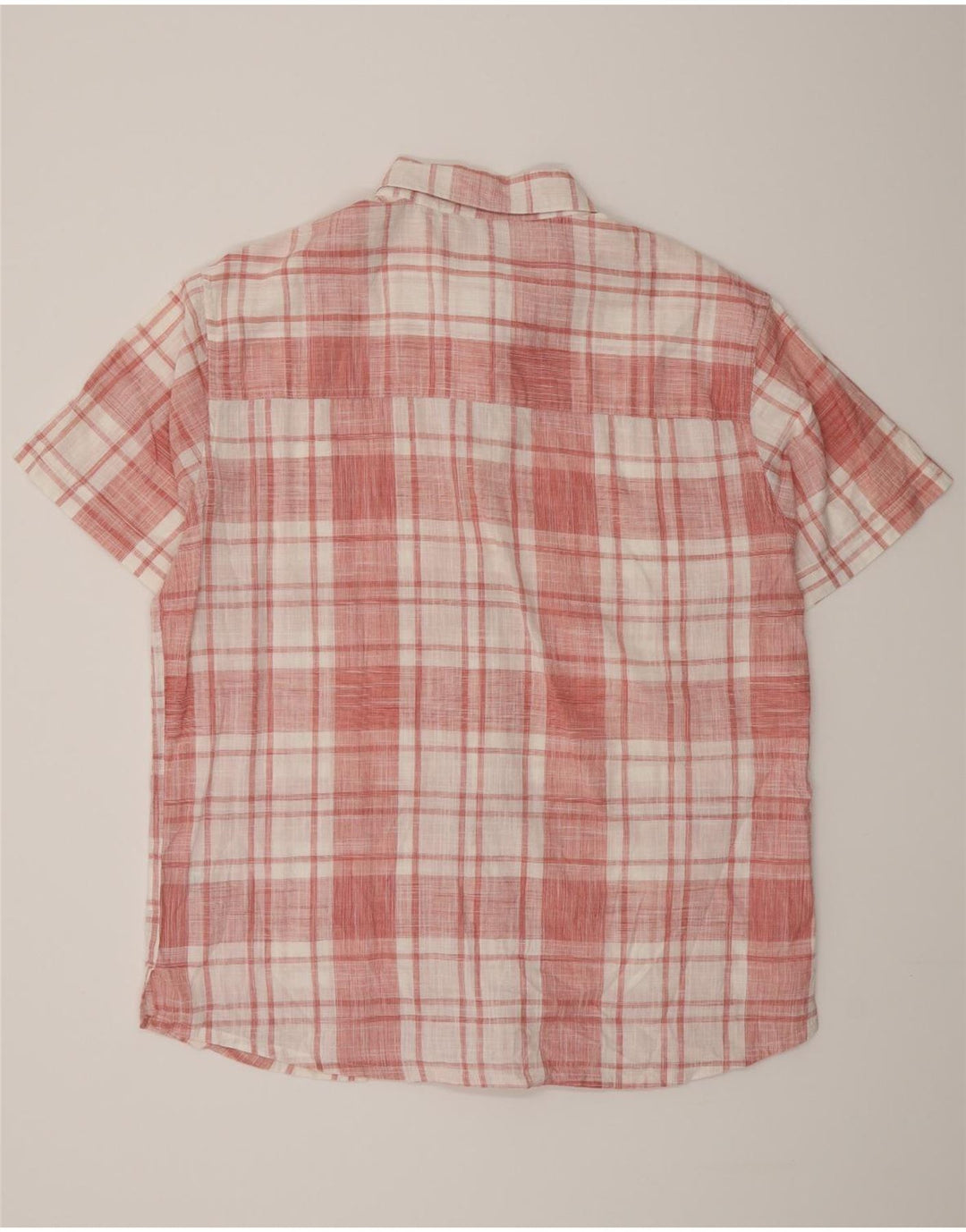 Camisa masculina de manga curta Mountain Warehouse XL rosa algodão xadrez