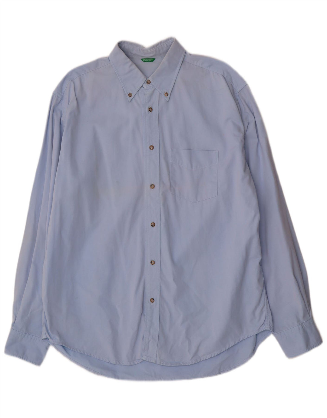 Camisa masculina Benetton XL azul algodão