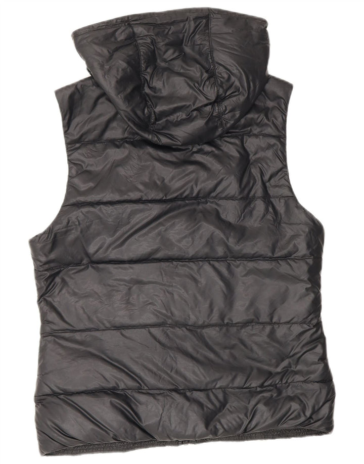 Colete acolchoado com capuz feminino Nike UK 14 médio preto nylon