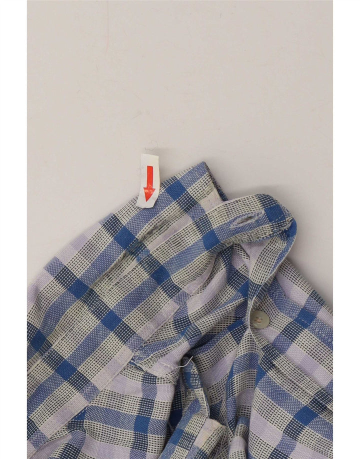 Camisa masculina Carrera XL algodão xadrez azul
