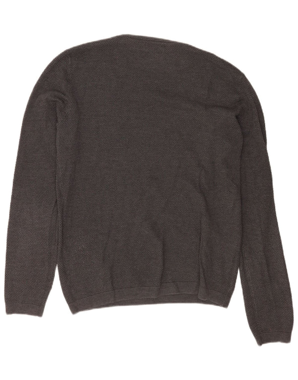 Zara Mens Crew Neck Jumper Sweater Large Grey