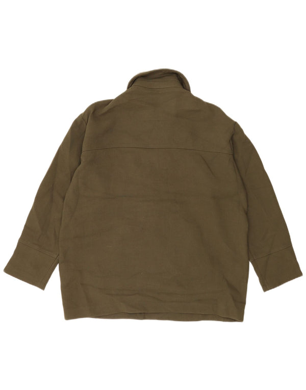 ZARA Mens Loose Fit Polo Neck Moletom Jumper XS Cáqui Poliéster