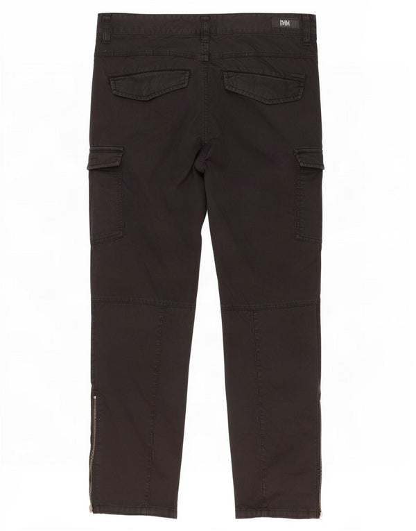 Diesel Womens Straight Cargo Trousers W29 L29 Black Cotton