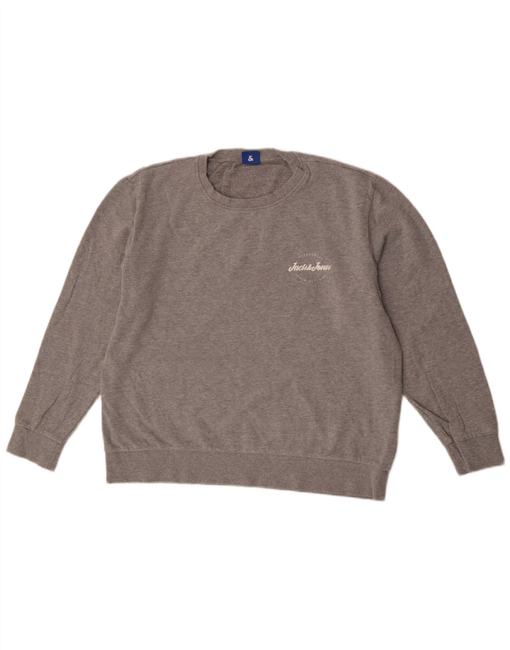 Jack & Jones moletom masculino jumper XL algodão manchado cinza