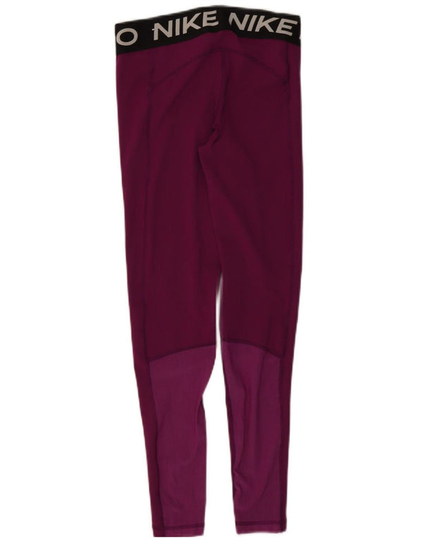 Leggings femininas Nike Dri Fit Graphic UK 8 pequeno bloco colorido roxo