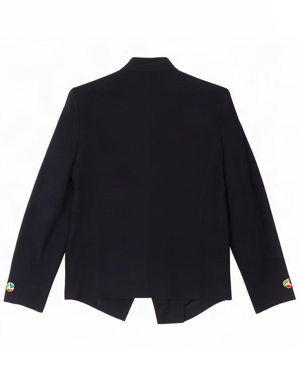 Blusa feminina vintage UK 16 grande azul marinho