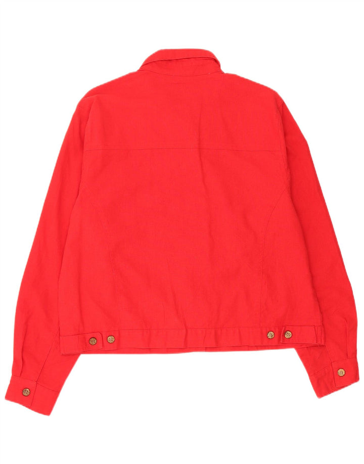 Jaqueta bomber feminina Cristopher & Banks Reino Unido 16 grande linho vermelho