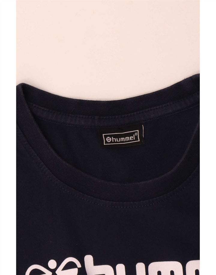 Camiseta feminina Hummel com estampa gráfica UK 14 médio azul marinho