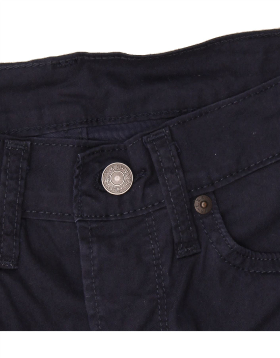LEVI'S Womens Straight Casual Trousers W26 L25 Navy Blue Vintage Levi's and Second-Hand Levi's from Messina Hembry 