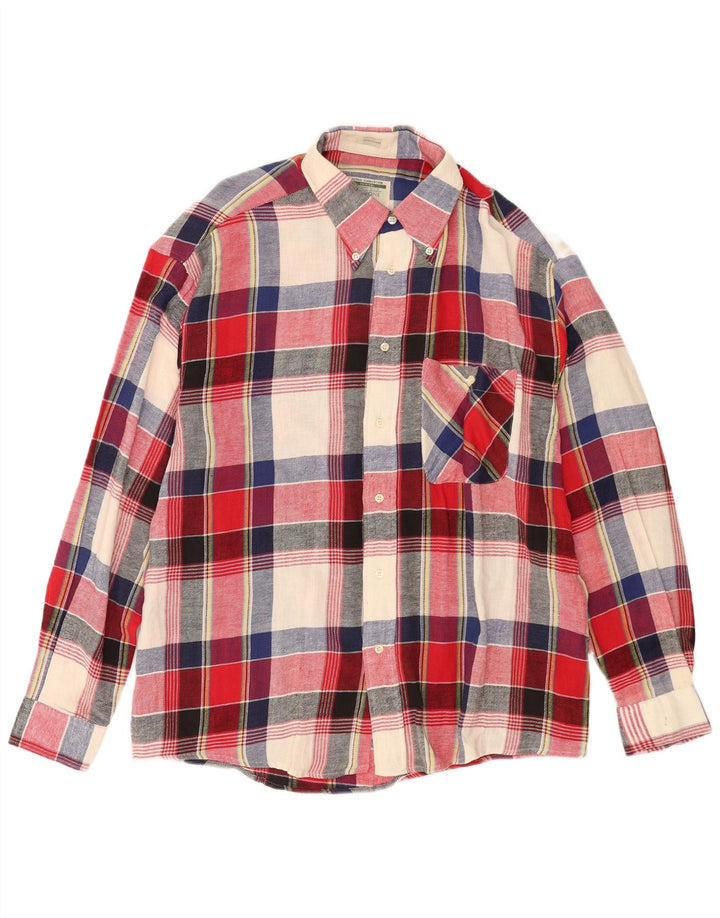 Camisa masculina vintage de flanela XL algodão xadrez multicolorido