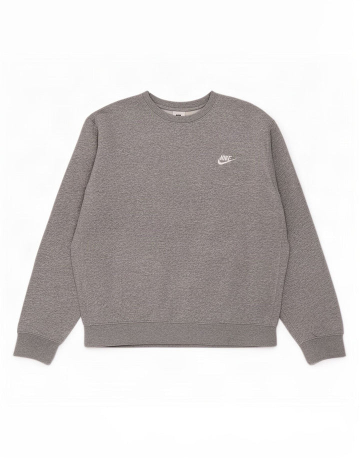 Moletom masculino Nike Jumper cinza médio algodão manchado