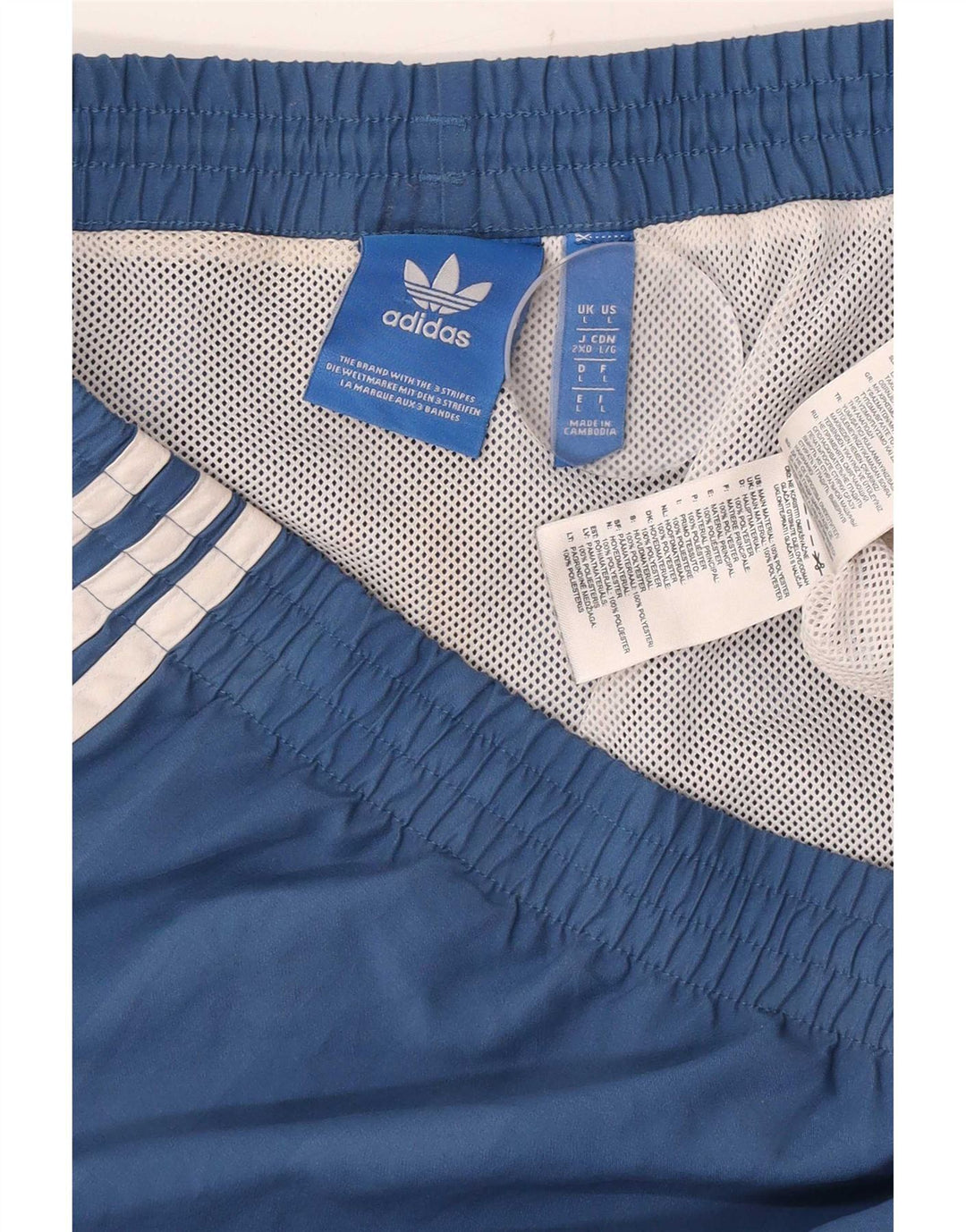 Shorts esportivos masculinos Adidas grande poliéster azul