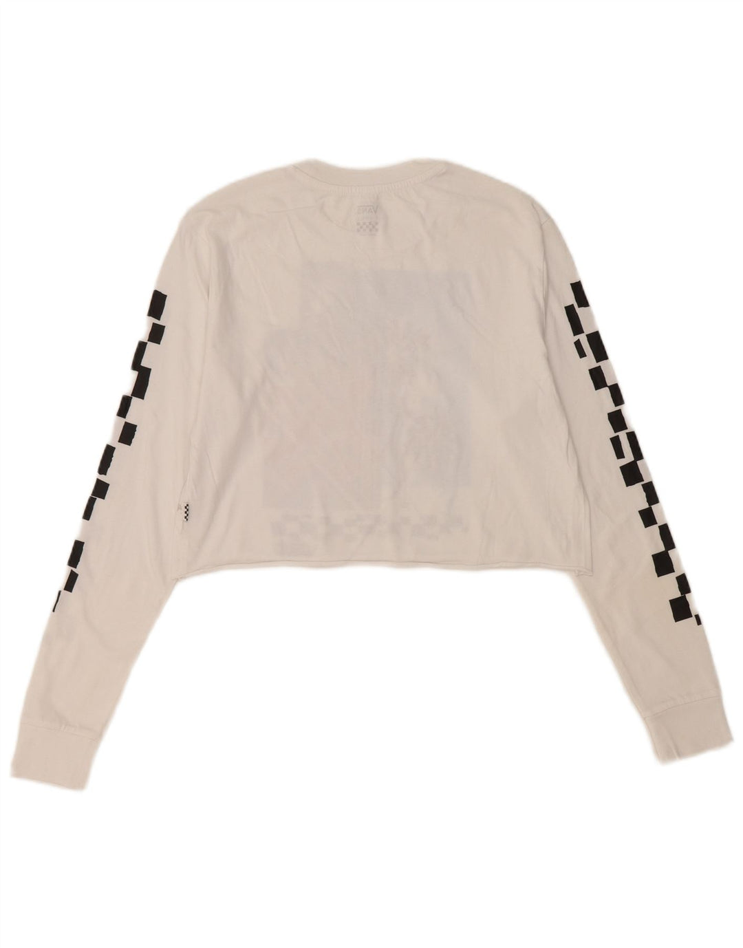 VANS Womens Crop Graphic Top Manga Longa UK 6 XS Branco