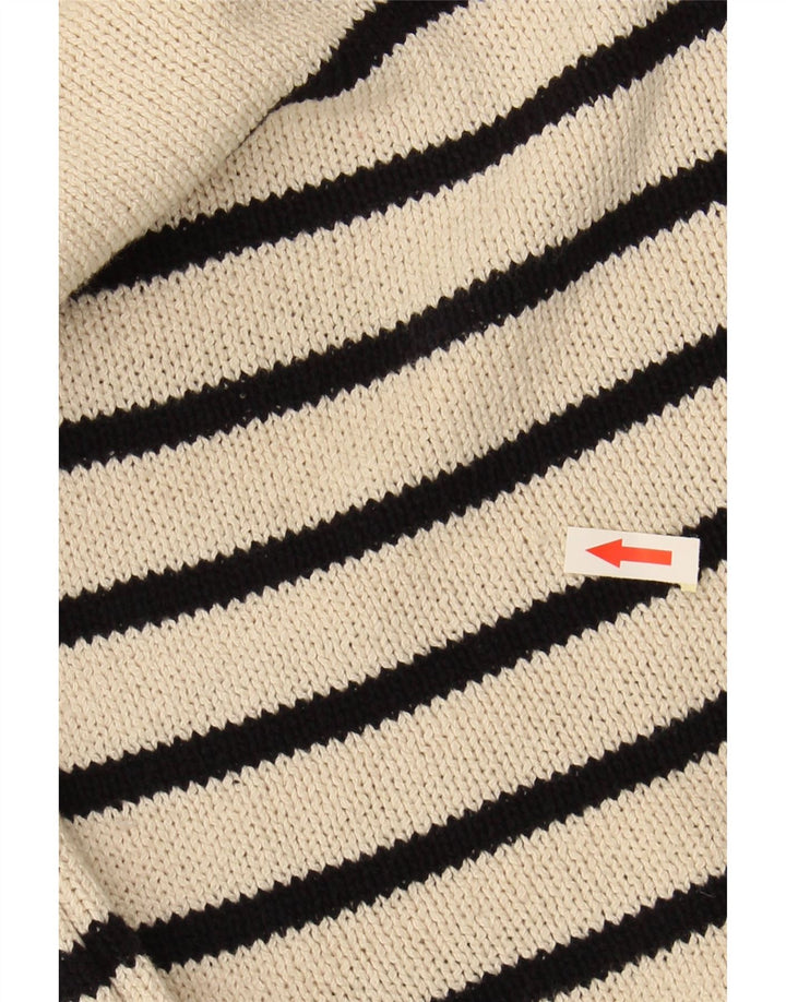 HOBBS Suéter feminino oversized com gola redonda Reino Unido 6 XS listrado branco