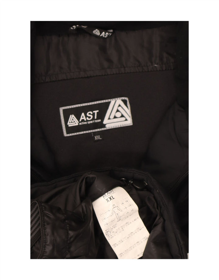 Jaqueta de esqui masculina com capuz AST UK 44 2XL poliamida preta Colourblock