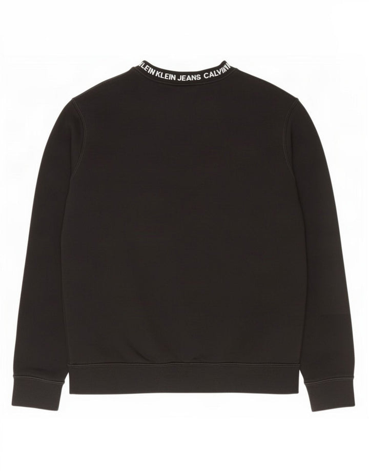 Calvin Klein Jeans Masculino moletom gráfico jumper médio algodão preto