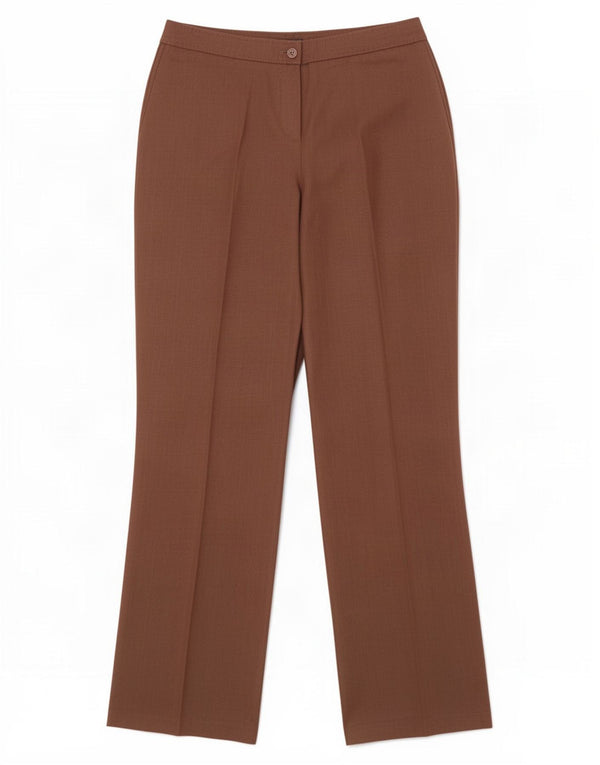 Calça feminina casual Marks & Spencer Autograph UK 12 médio W30 L32 marrom