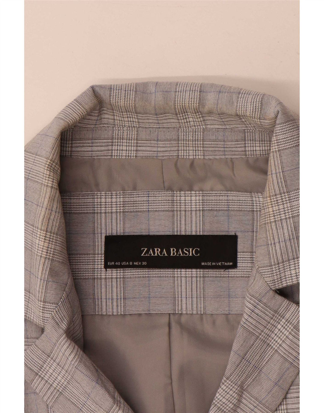 Jaqueta blazer feminina Zara com 1 botão EU 40 cinza médio Houndstooth