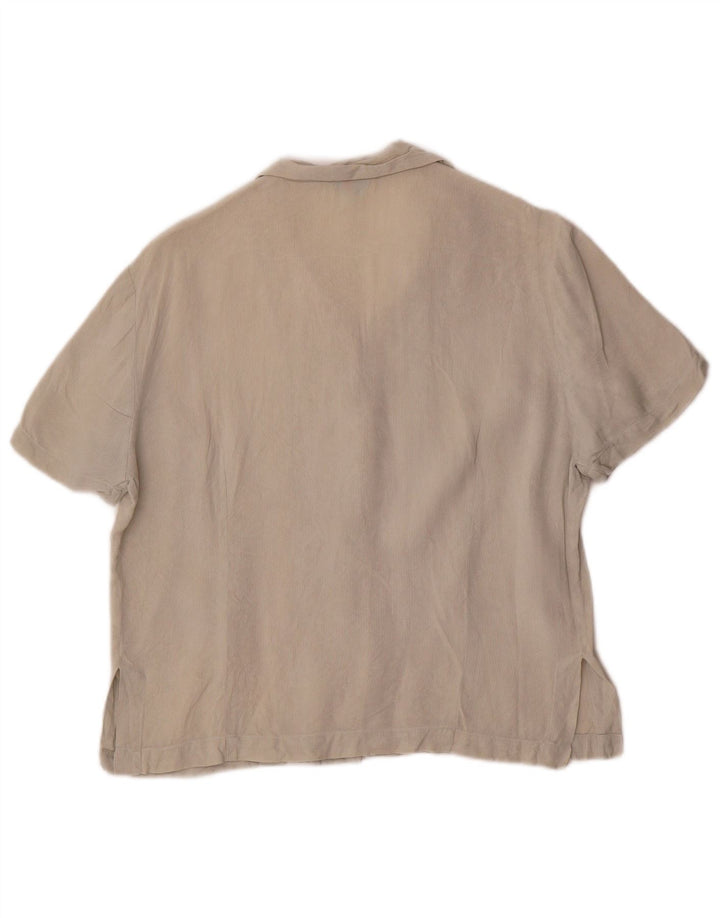 Camisa feminina de manga curta Balloon EU 40 seda bege médio