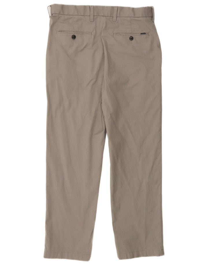 Calça masculina de terno reto Marks & Spencer W32 L28 algodão cinza
