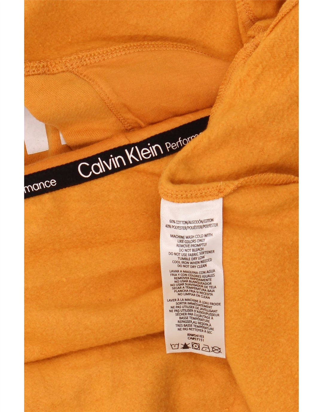 CALVIN KLEIN Suéter feminino oversized com capuz e manga curta UK 10 pequeno amarelo
