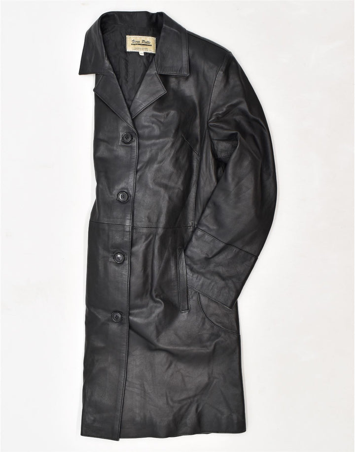 Casaco de couro feminino VINTAGE IT 48 XL couro preto