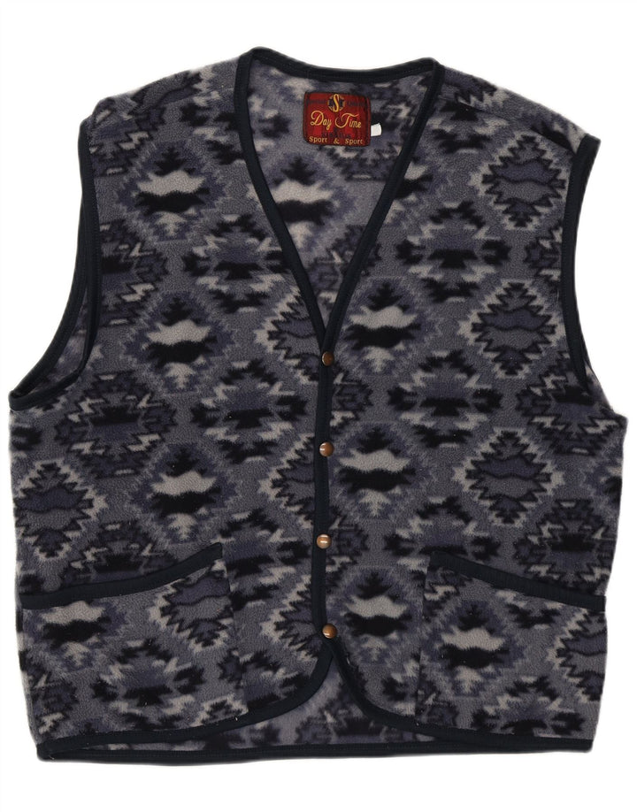 Stratos Mens Fleece Gilet UK 36 Pequeno Poliéster Geométrico Azul Marinho