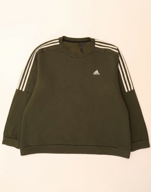 Adidas Mens Moletom Jumper 2XL Algodão Cáqui