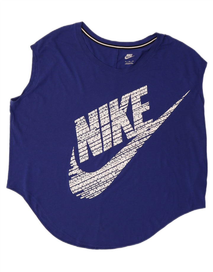 NIKE Womens Oversized Graphic Vest Top UK 18 XL Azul Algodão