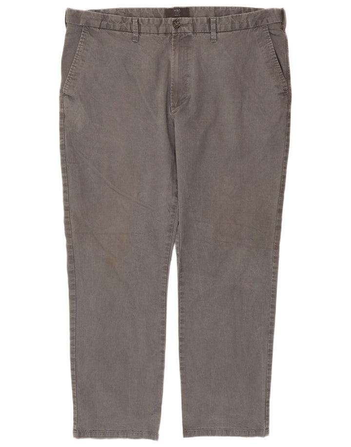 Calça Chino Masculina Marks & Spencer Regular Fit W42 L31 Algodão Cinza