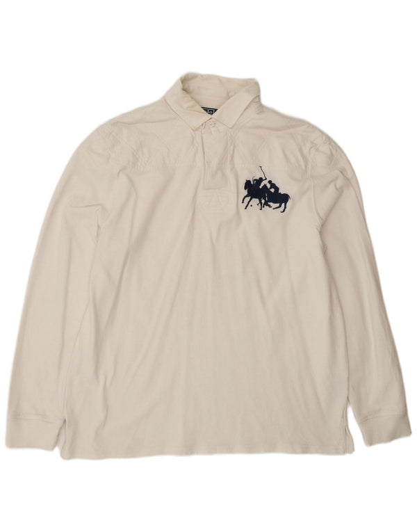 Polo Ralph Lauren Mens Custom Fit Long Sleeve Polo Shirt XL White Cotton