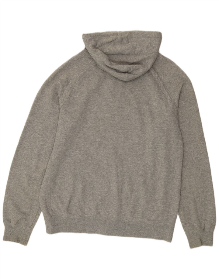 Suéter Nike masculino com capuz e zíper cinza médio algodão