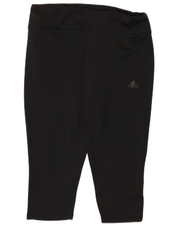 Adidas Womens Climalite Capri Leggings UK 16/18 Grande Preto Poliéster