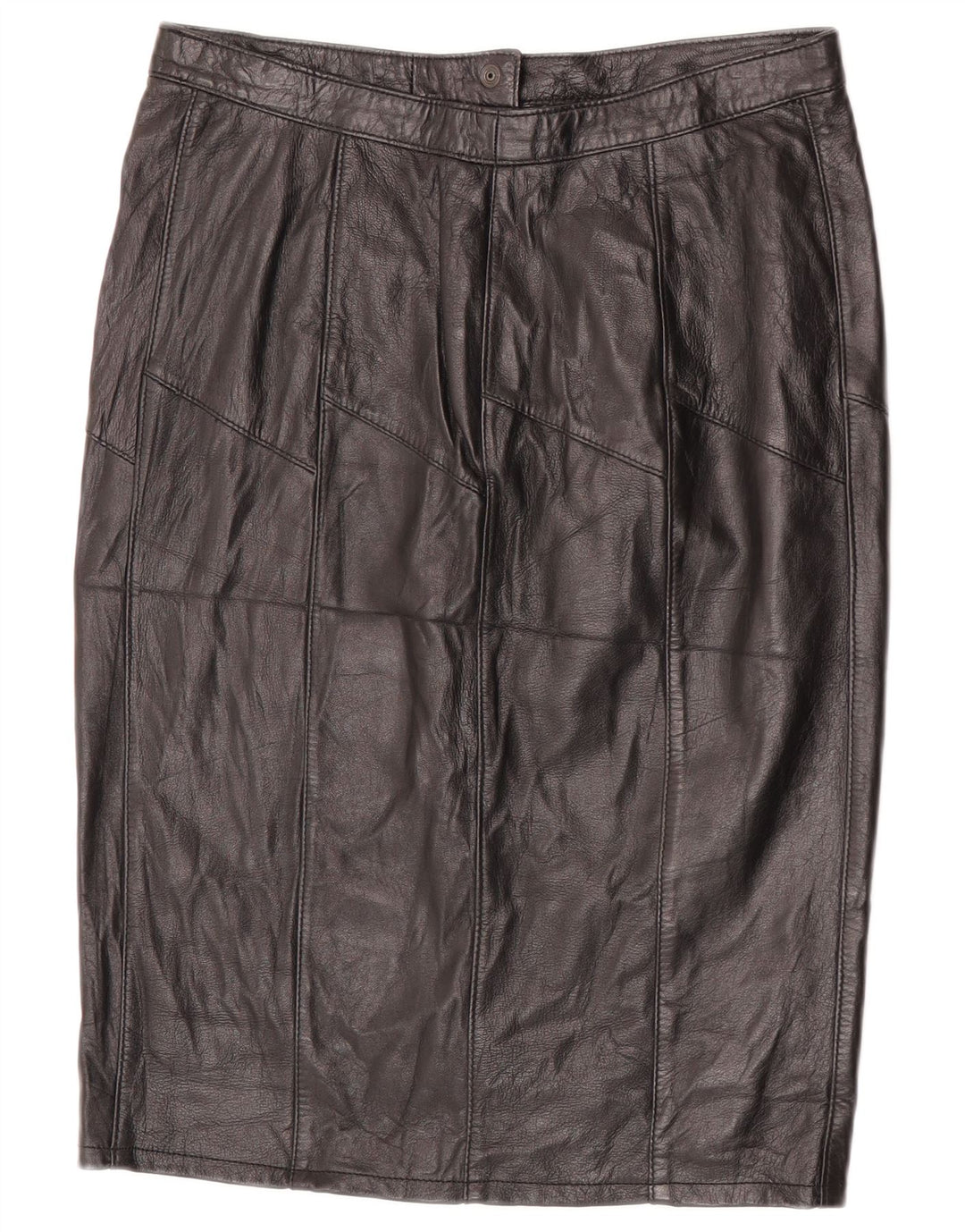 Saia feminina de couro VINTAGE W30 média preta