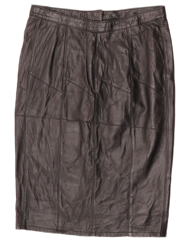 Saia feminina de couro VINTAGE W30 média preta