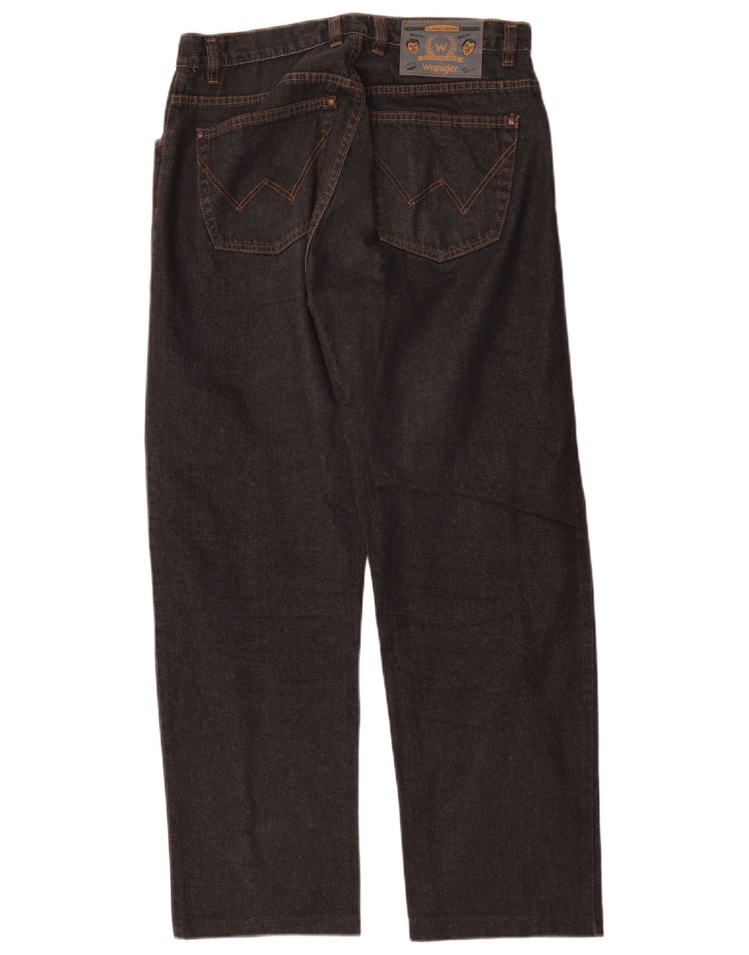 Wrangler Mens Straight Jeans W32 L29 Algodão Preto