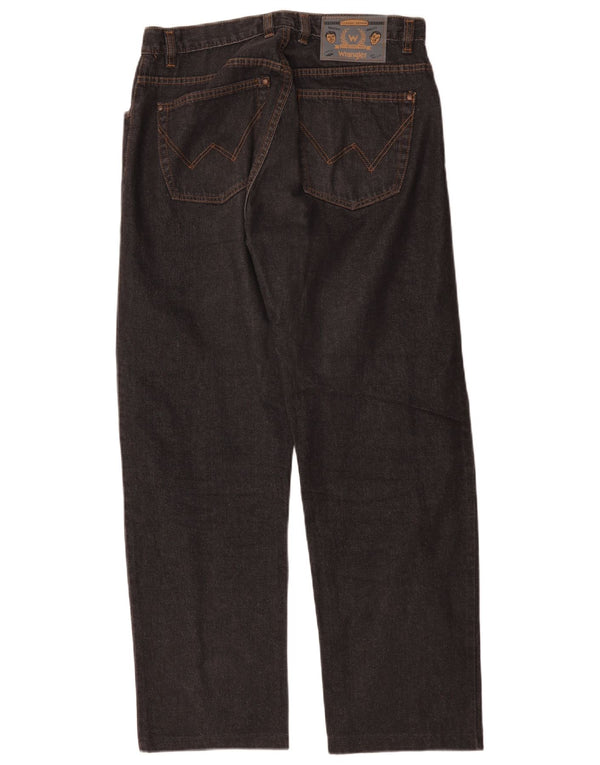 Wrangler Mens Straight Jeans W32 L29 Algodão Preto
