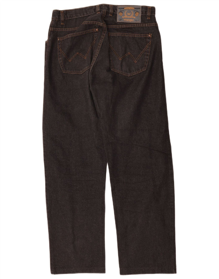 Wrangler Mens Straight Jeans W32 L29 Algodão Preto