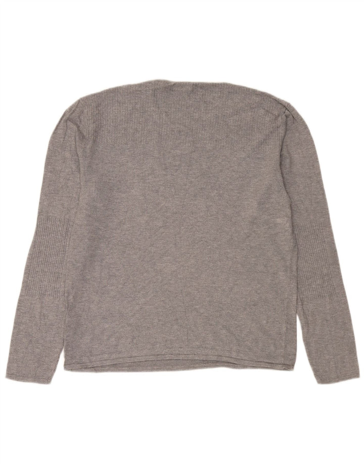 Zara Suéter masculino com gola redonda XL Viscose cinza
