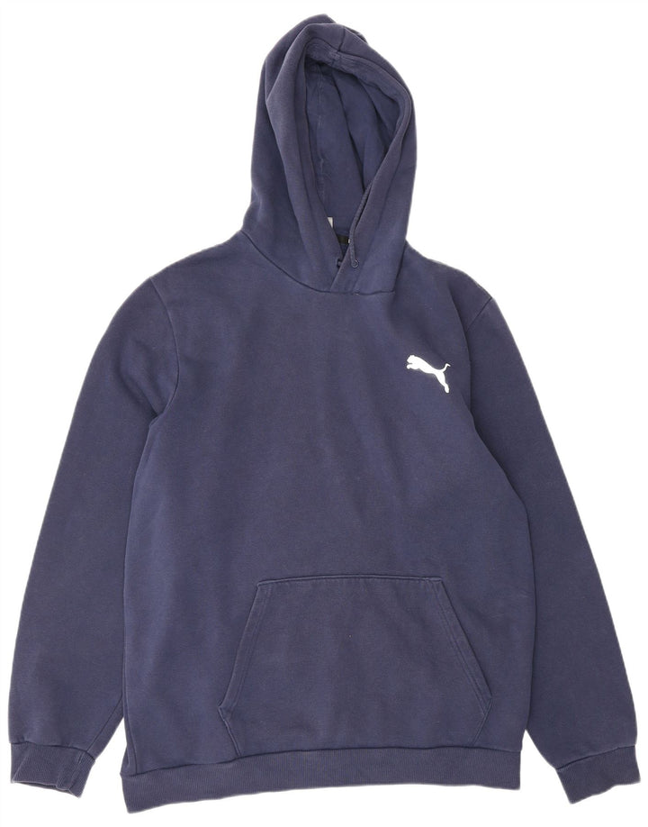 PUMA moletom com capuz masculino grande algodão azul marinho