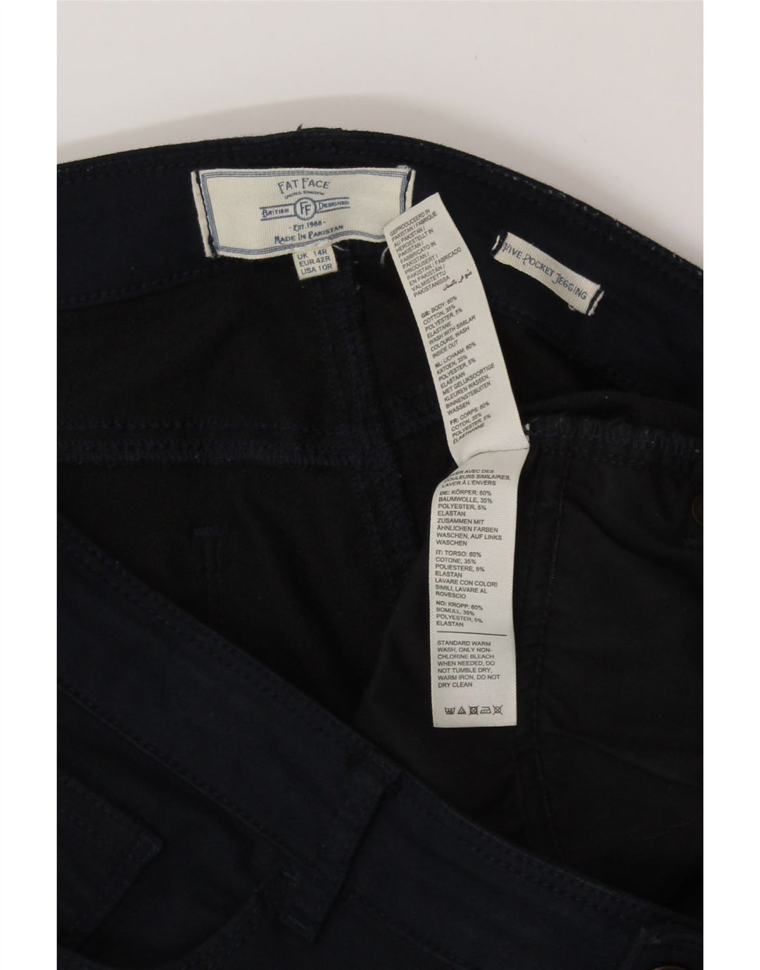 Calça feminina casual FAT FACE Jegging UK 14 grande W34 L29 azul marinho