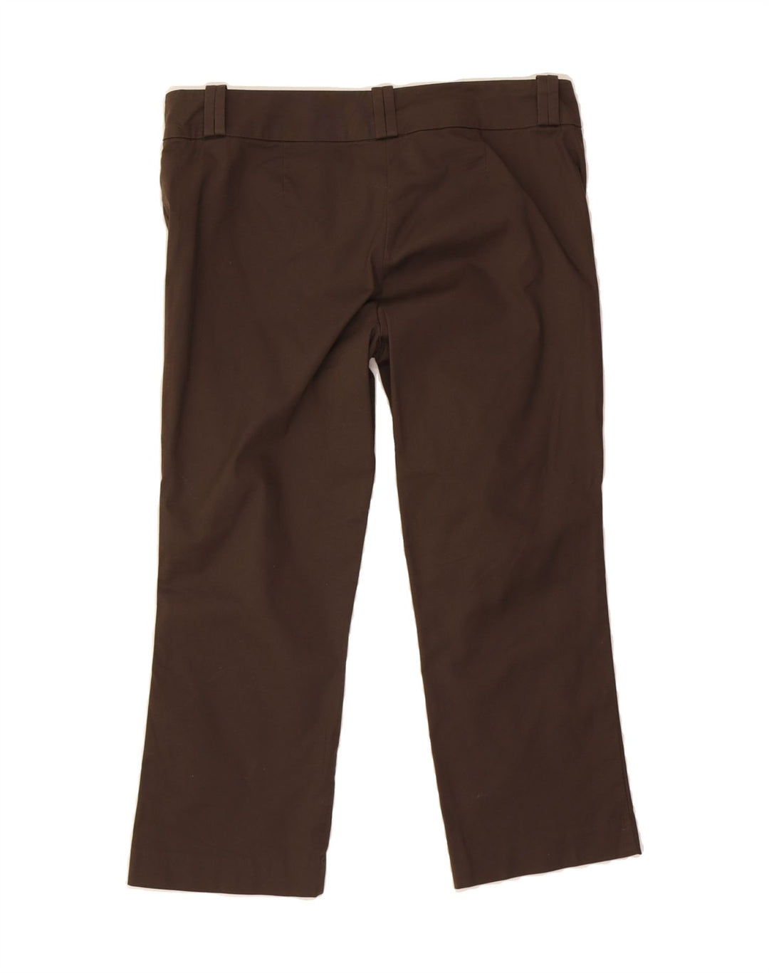 BENETTON Womens Straight Capri Trousers IT 42 Medium W32 L22 Brown Cotton Vintage Benetton and Second-Hand Benetton from Messina Hembry 