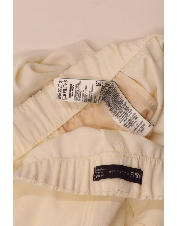 Shorts chino feminino Marks & Spencer UK 18 XL W38 poliéster branco