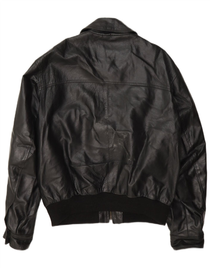 Jaqueta de couro masculina John Roose UK 38 média preta