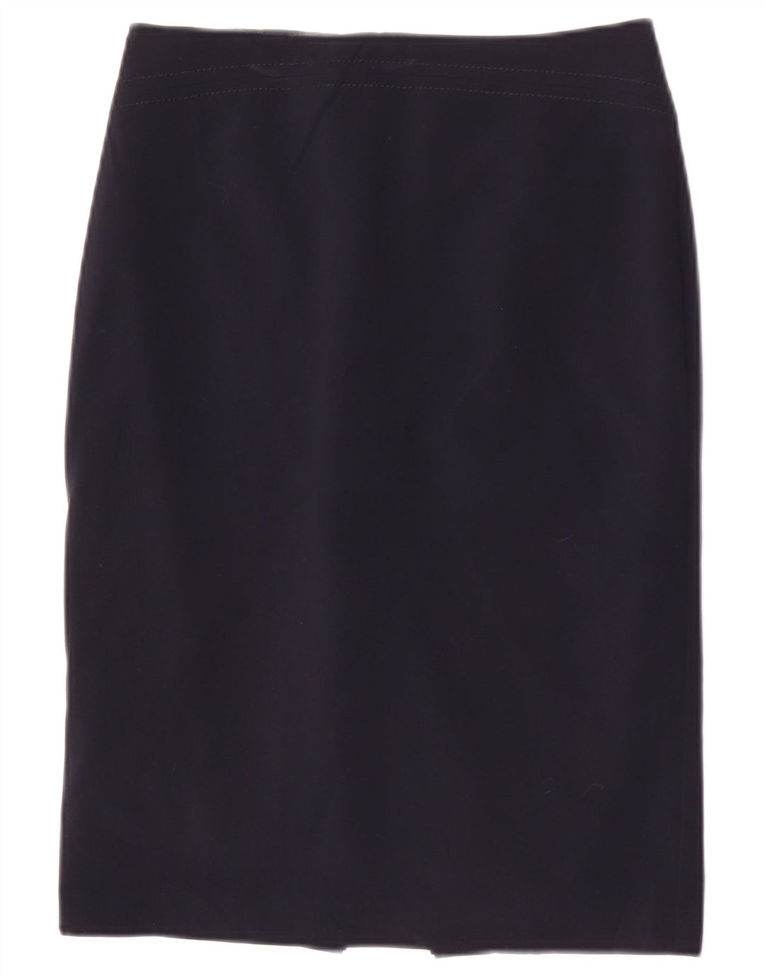 Saia lápis feminina Marks & Spencer Reino Unido 8 pequena W26 poliéster azul marinho