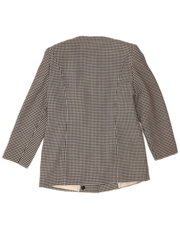 Jaqueta Blazer Feminina Vintage com 7 Botões IT 44 Poliéster Manchado Preto Médio