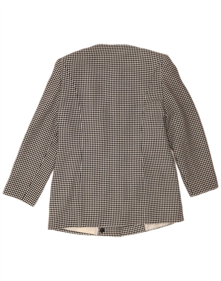 Jaqueta Blazer Feminina Vintage com 7 Botões IT 44 Poliéster Manchado Preto Médio