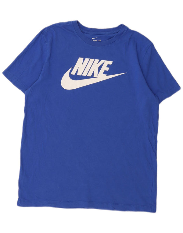 Camiseta Nike masculina gráfica top grande algodão azul